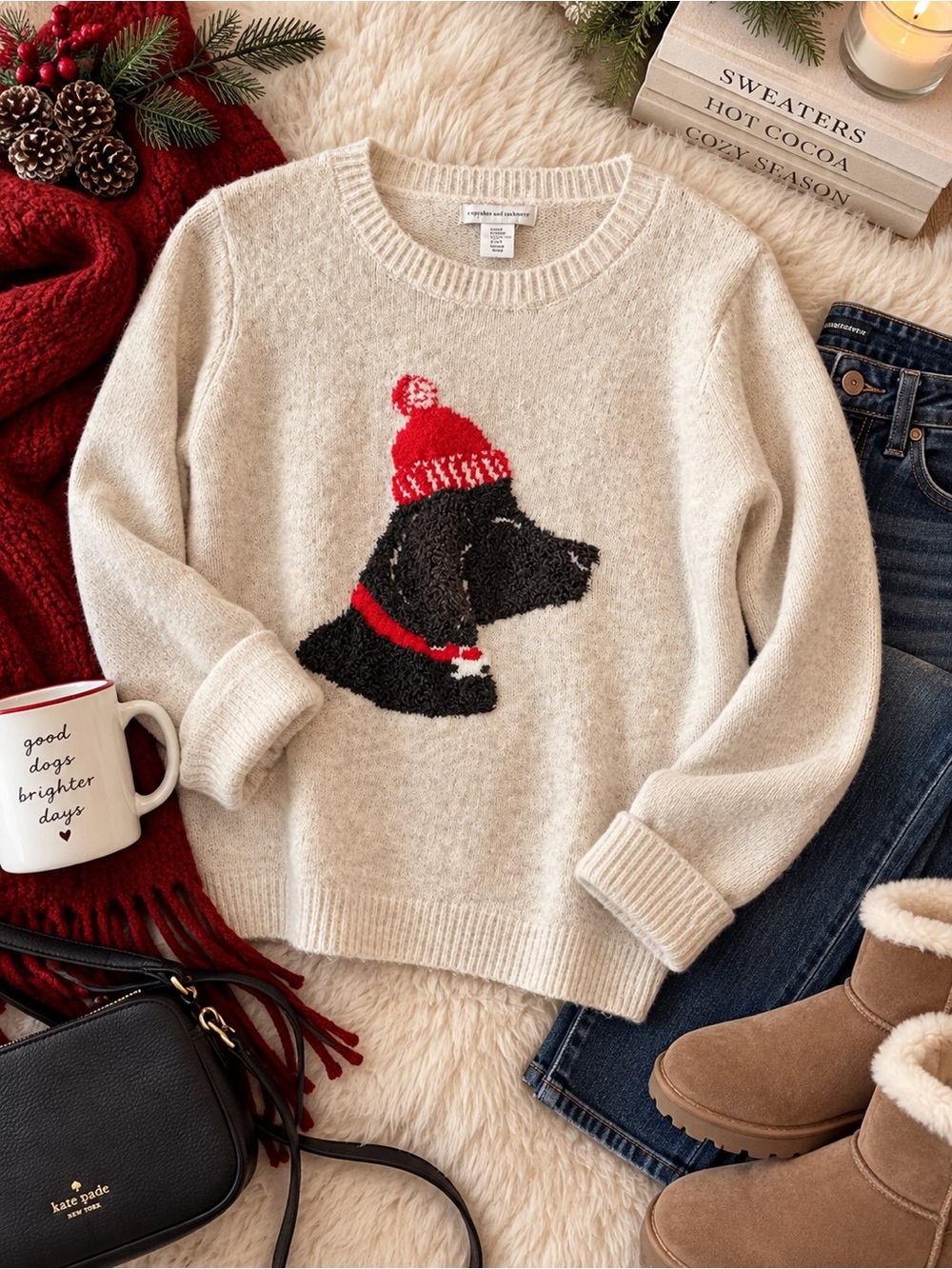Cupcakes and Cashmere Dog Holiday Sweater – Size Medium – NWT